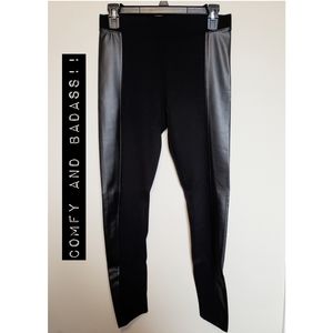 Leggings with Leather Panel